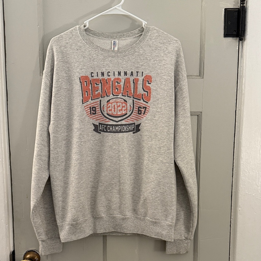 Gray Cincinnati Bengals Crewneck Sweater